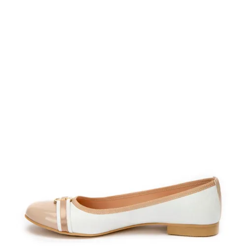 G7065BEW Γυναικεία Μπαλαρίνα Υπερμεγέθης Blondie Λευκό-Μπεζ G7065BEW Γυναικεία Μπαλαρίνα Υπερμεγέθης Blondie Λευκό-Μπεζ