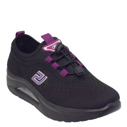 G7149BP Women's Airsole Sneakers BC Black-Purple 
