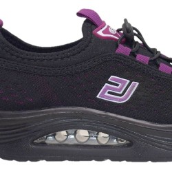G7149BP Women's Airsole Sneakers BC Black-Purple 