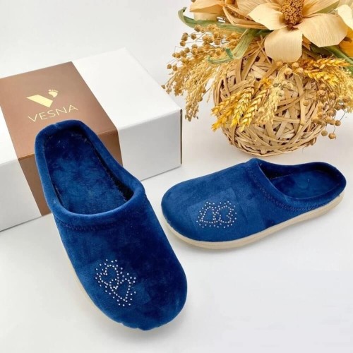 G7504BL Woman Slipper VESNA Blυe G7504BL Woman Slipper VESNA Blυe