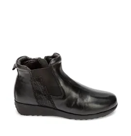 G7539B Γυναικείο Δερμάτινο Μποτάκι SABINO Μαύρο