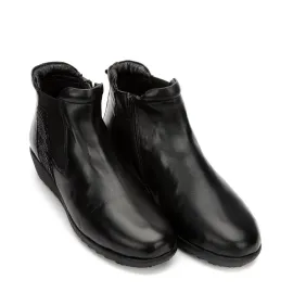 G7539B Γυναικείο Δερμάτινο Μποτάκι SABINO Μαύρο