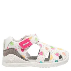 P1078W Κοριτσίστικο Ανατομικό Πέδιλο SMART KIDS Λευκό