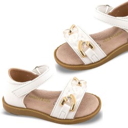P1118W Girl's Anatomical Sandals SMART KIDS White