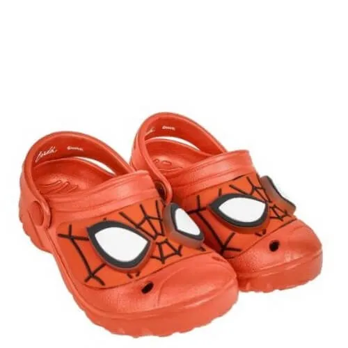 P1177R Boy's Flip Flop Wiht Lights DISNEY SPIDERMAN Red