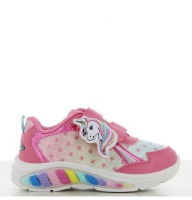 P1186F Κοριτσίστικο Sneakers LEOMIL Με Φωτάκια Φουξ