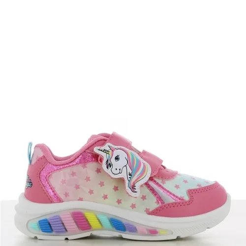 P1186F Κοριτσίστικο Sneakers LEOMIL Με Φωτάκια Φουξ