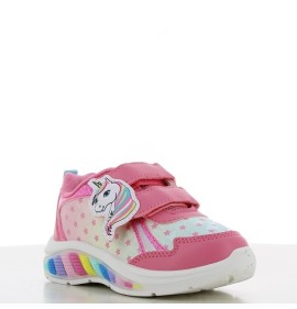 P1186F Κοριτσίστικο Sneakers LEOMIL Με Φωτάκια Φουξ