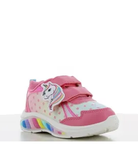 P1186F Κοριτσίστικο Sneakers LEOMIL Με Φωτάκια Φουξ