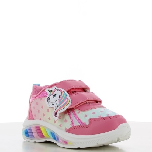 P1186F Κοριτσίστικο Sneakers LEOMIL Με Φωτάκια Φουξ