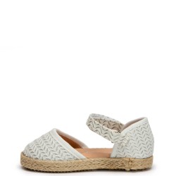 P1204W Κοριτσίστικη Μπαλαρίνα-Εσπαντρίγια ZAK SHOES Λευκό