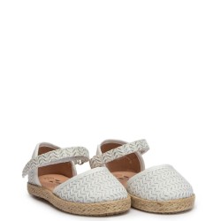 P1204W Κοριτσίστικη Μπαλαρίνα-Εσπαντρίγια ZAK SHOES Λευκό