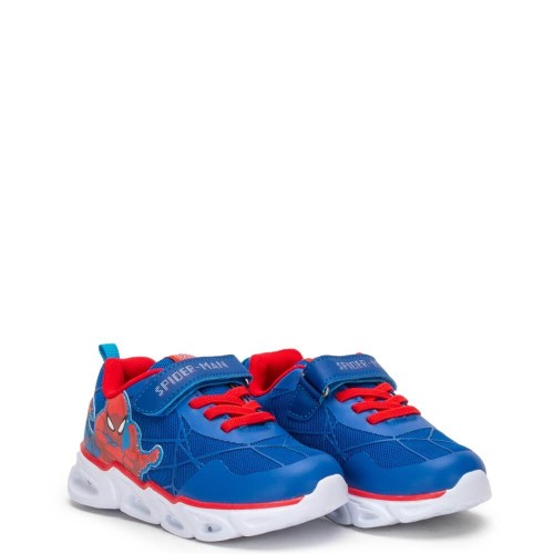 P1219BL Αγορίστικο Sneakers DISNEY SPIDERMAN Με Φωτάκια Μπλε