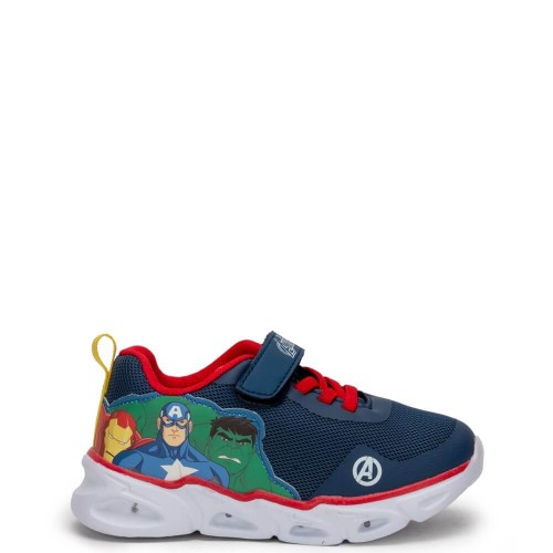 P1222BL Αγορίστικο Sneakers DISNEY AVENGERS Με Φωτάκια Μπλε