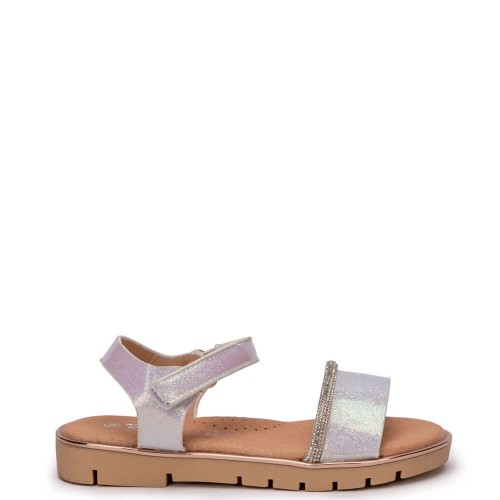 P1244W Κοριτσίστικο Ανατομικό Πέδιλο ZAK SHOES Λευκό Περλέ