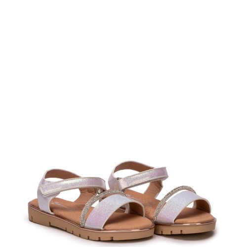 P1244W Κοριτσίστικο Ανατομικό Πέδιλο ZAK SHOES Λευκό Περλέ