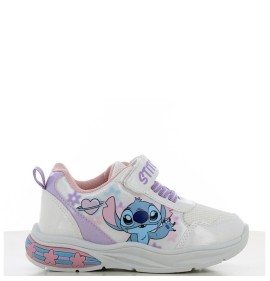 P1258W Κοριτσίστικο Sneakers LEOMIL LILO &amp; STITCH Με Φωτάκια Λευκό