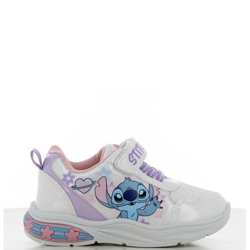 P1258W Κοριτσίστικο Sneakers LEOMIL LILO & STITCH Με Φωτάκια Λευκό