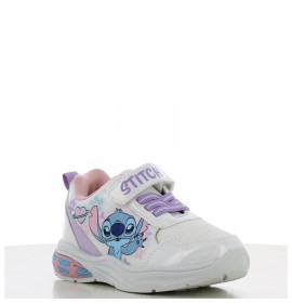 P1258W Κοριτσίστικο Sneakers LEOMIL LILO &amp; STITCH Με Φωτάκια Λευκό