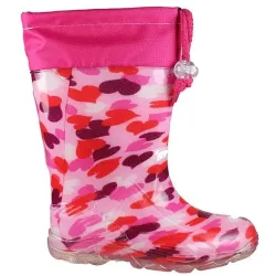 P6585F Κοριτσίστικο Γαλοτσάκι με Γούνα SMART KIDS Φουξ