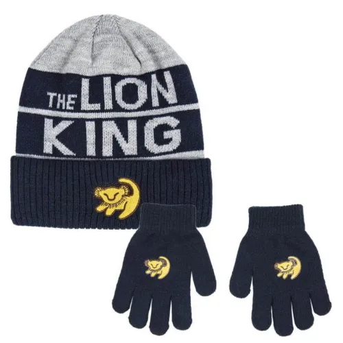 P6716BL Boy's Cap-Gloves Set DISNEY LION KING Blue