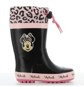 P6815B Κοριτσίστικο Γαλοτσάκι με Γούνα DISNEY MINNIE Μαύρο