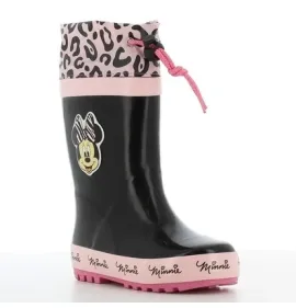 P6815B Κοριτσίστικο Γαλοτσάκι με Γούνα DISNEY MINNIE Μαύρο