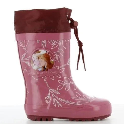 P6816BO Girl's Rainboots  With Fur DISNEY FROZEN Bordeaux