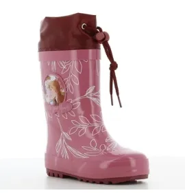 P6816BO Κοριτσίστικο   Γαλοτσάκι με Γούνα DISNEY FROZEN Μπορντό