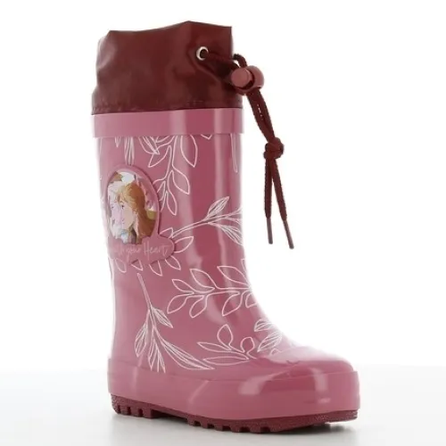 P6816BO Girl's Rainboots  With Fur DISNEY FROZEN Bordeaux