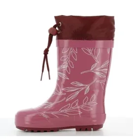 P6816BO Κοριτσίστικο   Γαλοτσάκι με Γούνα DISNEY FROZEN Μπορντό