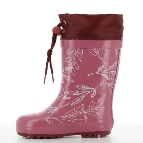 P6816BO Girl's Rainboots  With Fur DISNEY FROZEN Bordeaux