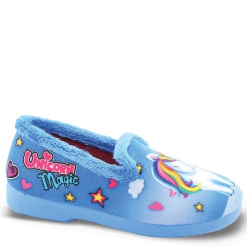 P6921LB Girl's Slippers Unicorn SMART KIDS Light Blue P6921LB Girl's Slippers Unicorn SMART KIDS Light Blue