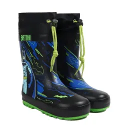 P6952B  Αγορίστικο Γαλοτσάκι Με Γούνα  BATMAN Μαύρο