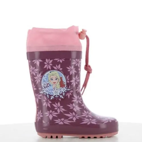 P6992P Girl's Rainboots  With Fur DISNEY FROZEN Purple