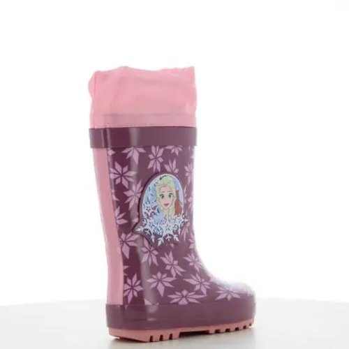 P6992P Girl's Rainboots  With Fur DISNEY FROZEN Purple