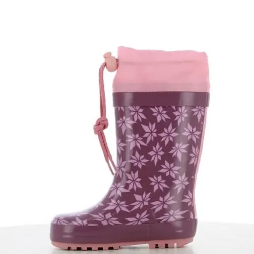 P6992P Girl's Rainboots  With Fur DISNEY FROZEN Purple