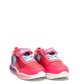 P7012F Κοριτσίστικο Sneakers Με Φωτάκια SMART KIDS Φουξ