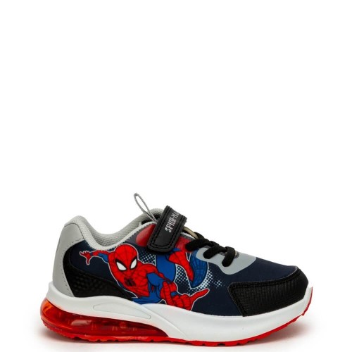 P7074B Αγορίστικο Sneakers Με Φωτάκια DISNEY SPIDERMAN Μαύρο
