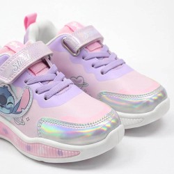 P7096P Κοριτσίστικο Sneakers DISNEY LILO & STITCH Με Φωτάκια Ροζ