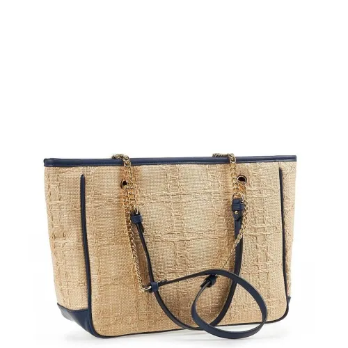 G2107BL  Women Wicker Shoulder Bag VERDE Blue