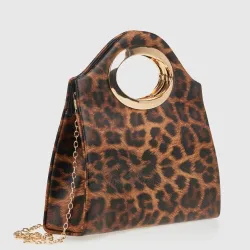 G7798L Τσαντάκι VERDE Animal Print