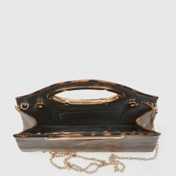 G7798L Evening Bag Verde Animal Print